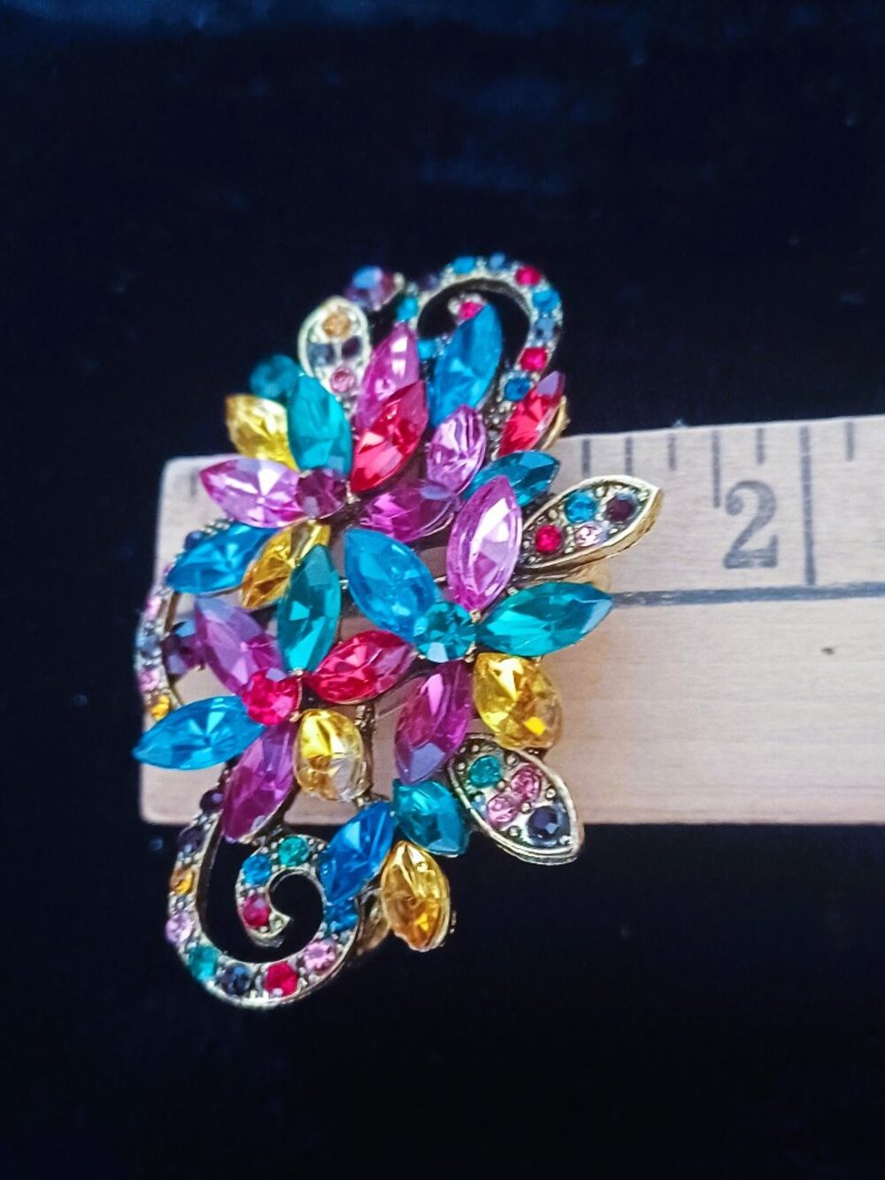 Gorgeous Multi Rhinestone Brooch/Pendant - Picture 4 of 4